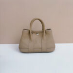 Women's Minimalist Full-Grain Leather handle Tote Bag With Crossbody Strap