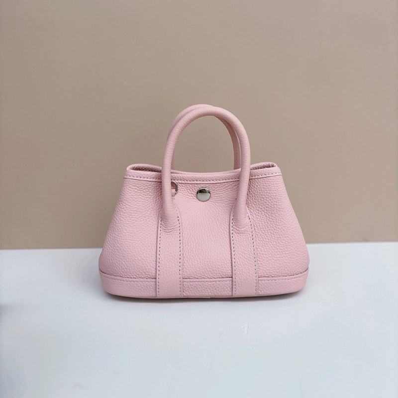 Women's Minimalist Full-Grain Leather handle Tote Bag With Crossbody Strap