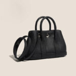 Women's Minimalist Full-Grain Leather handle Tote Bag With Crossbody Strap