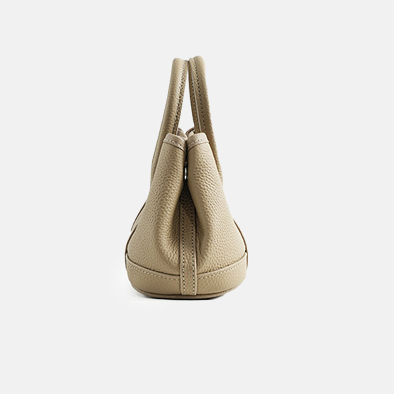 Women's Minimalist Full-Grain Leather handle Tote Bag With Crossbody Strap