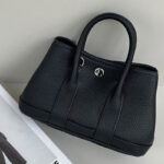 Women's Minimalist Full-Grain Leather handle Tote Bag With Crossbody Strap