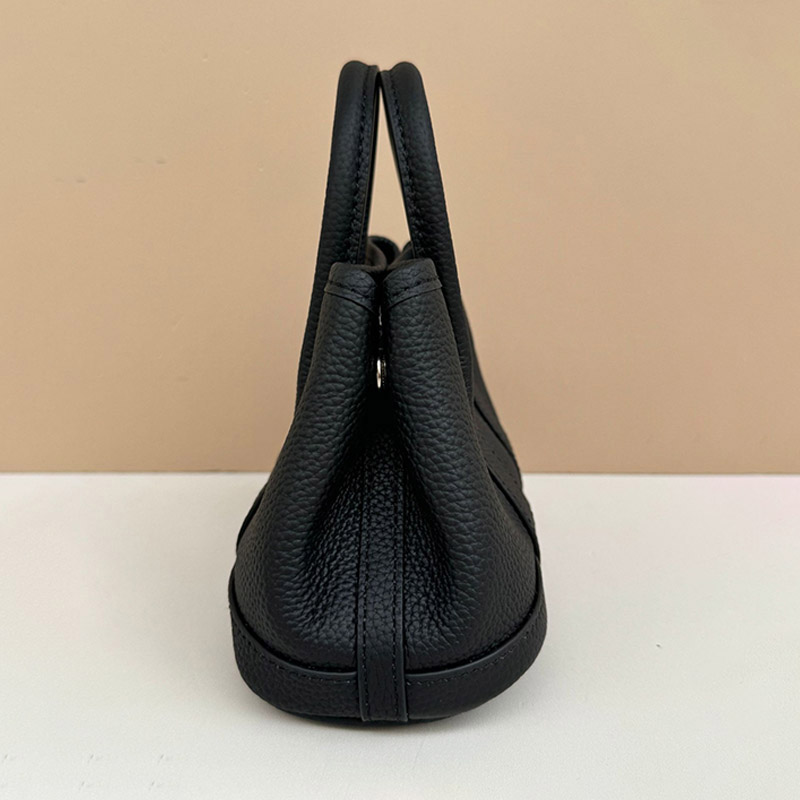 Women's Minimalist Full-Grain Leather handle Tote Bag With Crossbody Strap