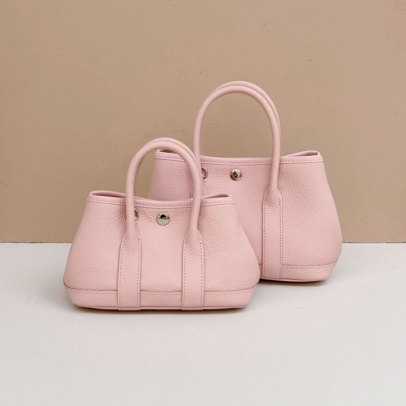 Women's Minimalist Full-Grain Leather handle Tote Bag With Crossbody Strap