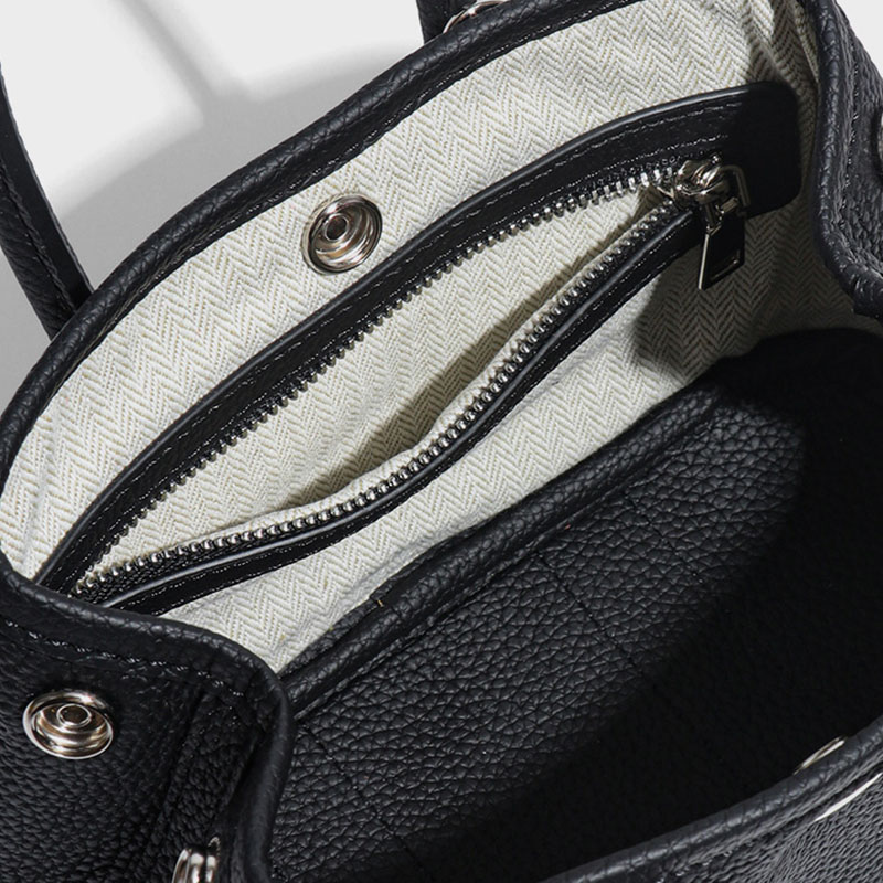 Women's Minimalist Full-Grain Leather handle Tote Bag With Crossbody Strap