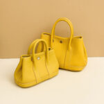 Women's Minimalist Full-Grain Leather handle Tote Bag With Crossbody Strap