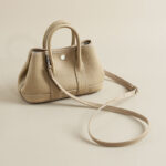 Women's Minimalist Full-Grain Leather handle Tote Bag With Crossbody Strap