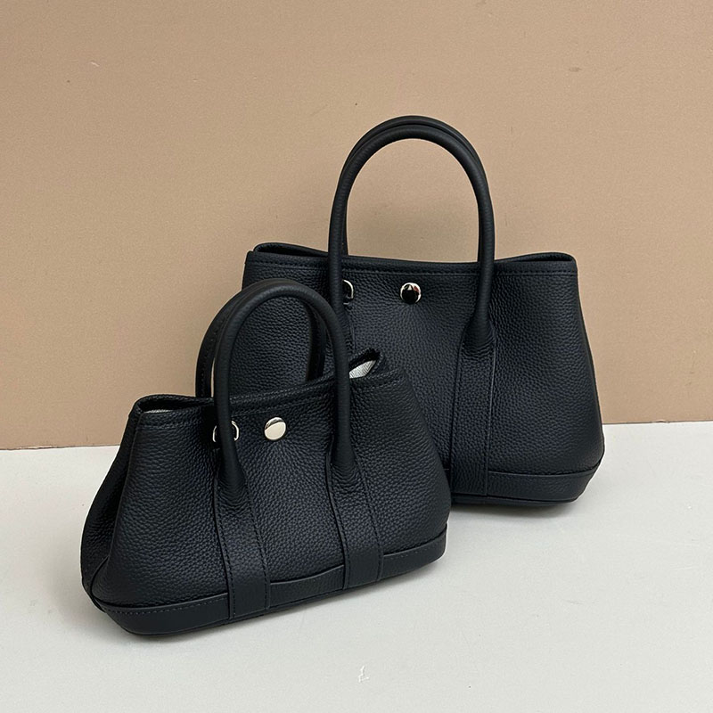 Women's Minimalist Full-Grain Leather handle Tote Bag With Crossbody Strap