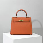 Sac à main en cuir Epsom pour femmes, quincaillerie dorée
