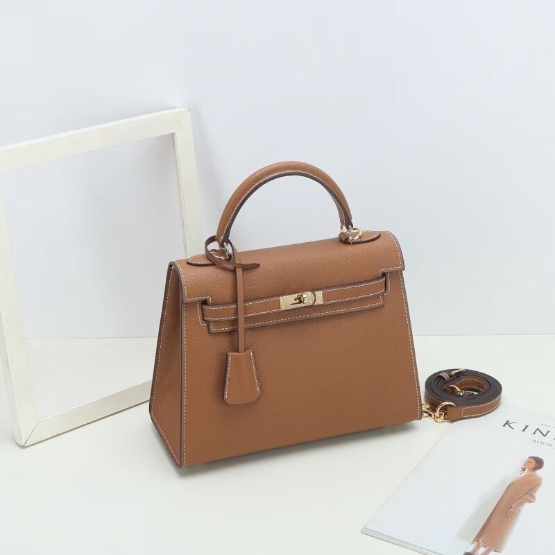 Sac à main en cuir Epsom pour femmes, quincaillerie dorée