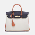 Damen Vollnarbenleder Color-Block Gold Lock Closure Henkeltasche mit Schlüssel & Schloss und Schlüsselriemen