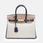 Damen Vollnarbenleder Color-Block Gold Lock Closure Henkeltasche mit Schlüssel & Schloss und Schlüsselriemen