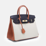Damen Vollnarbenleder Color-Block Gold Lock Closure Henkeltasche mit Schlüssel & Schloss und Schlüsselriemen