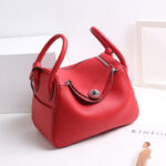 Frauen Top-Grain Leder Kissen Schulter Handtasche In Silber Hardware
