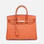 Women's Vintage Full-Grain Leather Top Handle Bag In Gold Lock Closure