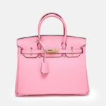Women's Vintage Full-Grain Leather Top Handle Bag In Gold Lock Closure
