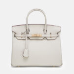 Women's Vintage Full-Grain Leather Top Handle Bag In Gold Lock Closure