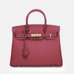 Women's Vintage Full-Grain Leather Top Handle Bag In Gold Lock Closure
