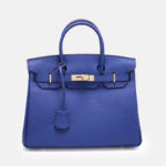 Women's Vintage Full-Grain Leather Top Handle Bag In Gold Lock Closure