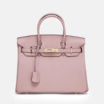 Women's Vintage Full-Grain Leather Top Handle Bag In Gold Lock Closure