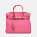 Women's Vintage Full-Grain Leather Top Handle Bag In Gold Lock Closure