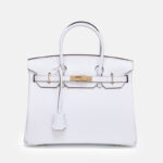 Women's Vintage Full-Grain Leather Top Handle Bag In Gold Lock Closure