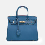Women's Vintage Full-Grain Leather Top Handle Bag In Gold Lock Closure