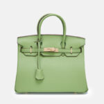 Women's Vintage Full-Grain Leather Top Handle Bag In Gold Lock Closure