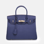 Women's Vintage Full-Grain Leather Top Handle Bag In Gold Lock Closure