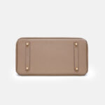 Women's Vintage Full-Grain Leather Top Handle Bag In Gold Lock Closure
