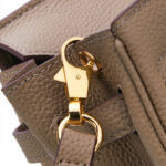 Sac à main vintage en cuir pleine fleur avec fermeture à cadenas en or pour femmes