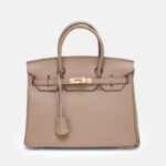 Women's Vintage Full-Grain Leather Top Handle Bag In Gold Lock Closure
