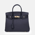 Women's Vintage Full-Grain Leather Top Handle Bag In Gold Lock Closure