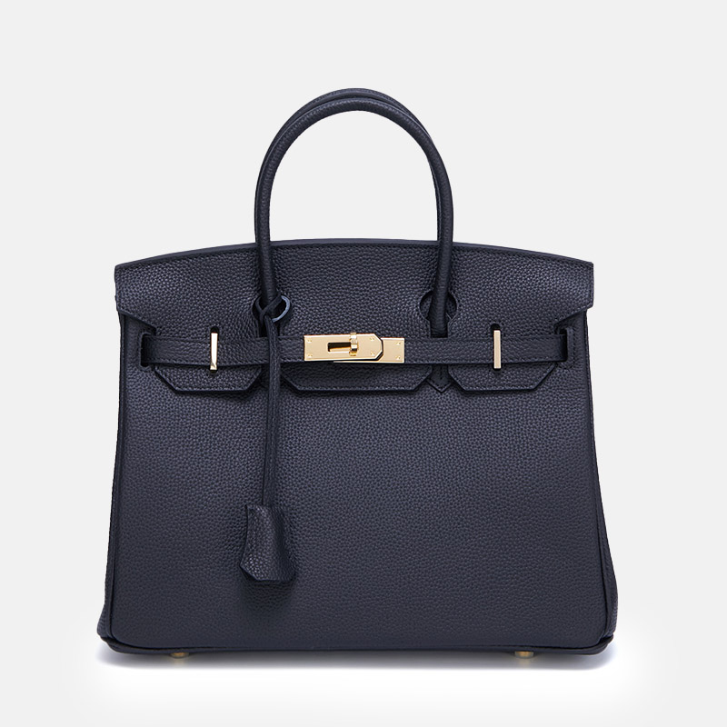Women's Vintage Full-Grain Leather Top Handle Bag In Gold Lock