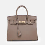 Women's Vintage Full-Grain Leather Top Handle Bag In Gold Lock Closure