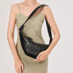 Sac à bandoulière en cuir d'agneau vintage en forme de boulette Hobo Crossbody Shoulder Bag