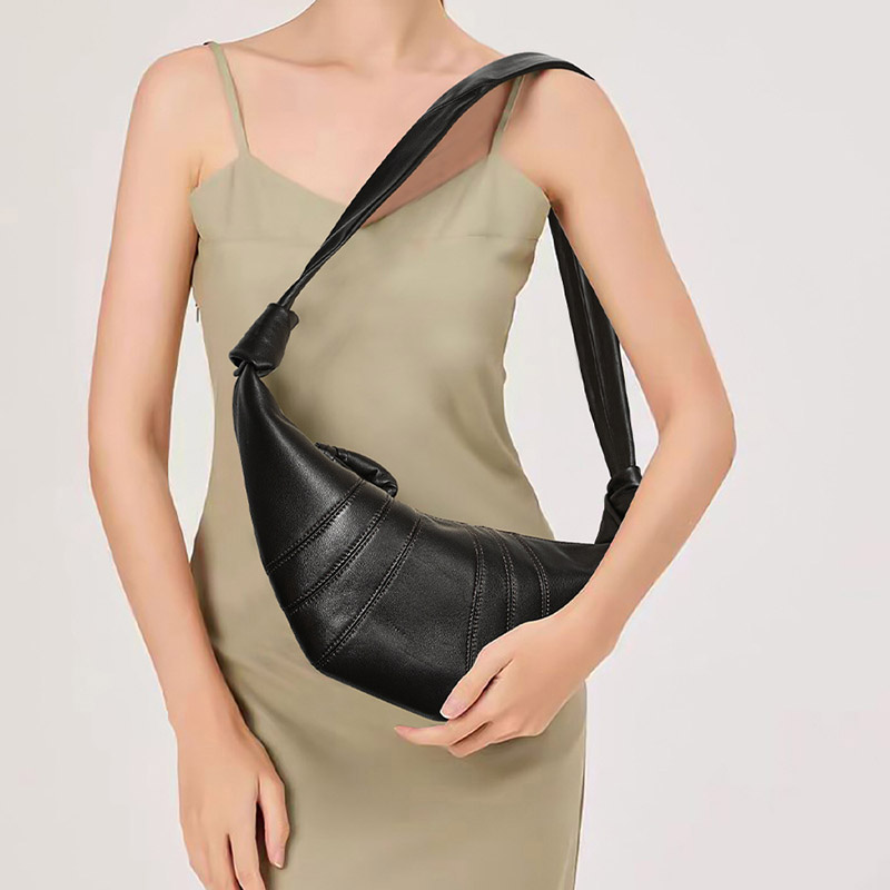 Sac à bandoulière en cuir d'agneau vintage en forme de boulette Hobo Crossbody Shoulder Bag