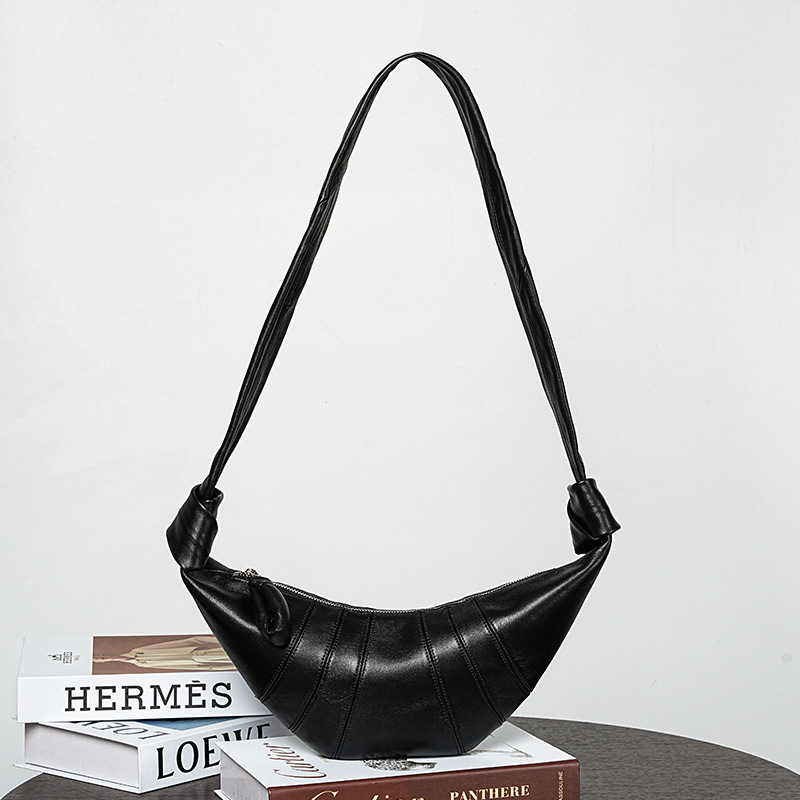 Sac à bandoulière en cuir d'agneau vintage en forme de boulette Hobo Crossbody Shoulder Bag
