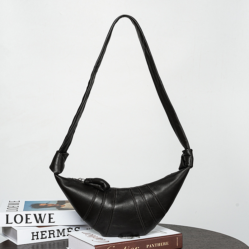 Sac à bandoulière en cuir d'agneau vintage en forme de boulette Hobo Crossbody Shoulder Bag