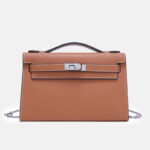 Women's Vintage Top-Grain Leather Crossbody Chain Handbag In Silver Lock