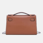 Women's Vintage Top-Grain Leather Crossbody Chain Handbag In Silver Lock