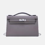 Women's Vintage Top-Grain Leather Crossbody Chain Handbag In Silver Lock