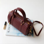 Women's Vintage Woven Genuine Leather Pillow-Shaped Handbag