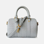 Women's Vintage Woven Genuine Leather Pillow-Shaped Handbag