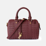 Women's Vintage Woven Genuine Leather Pillow-Shaped Handbag