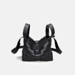 Sac à main en cuir fendu et tissé pour femmes
