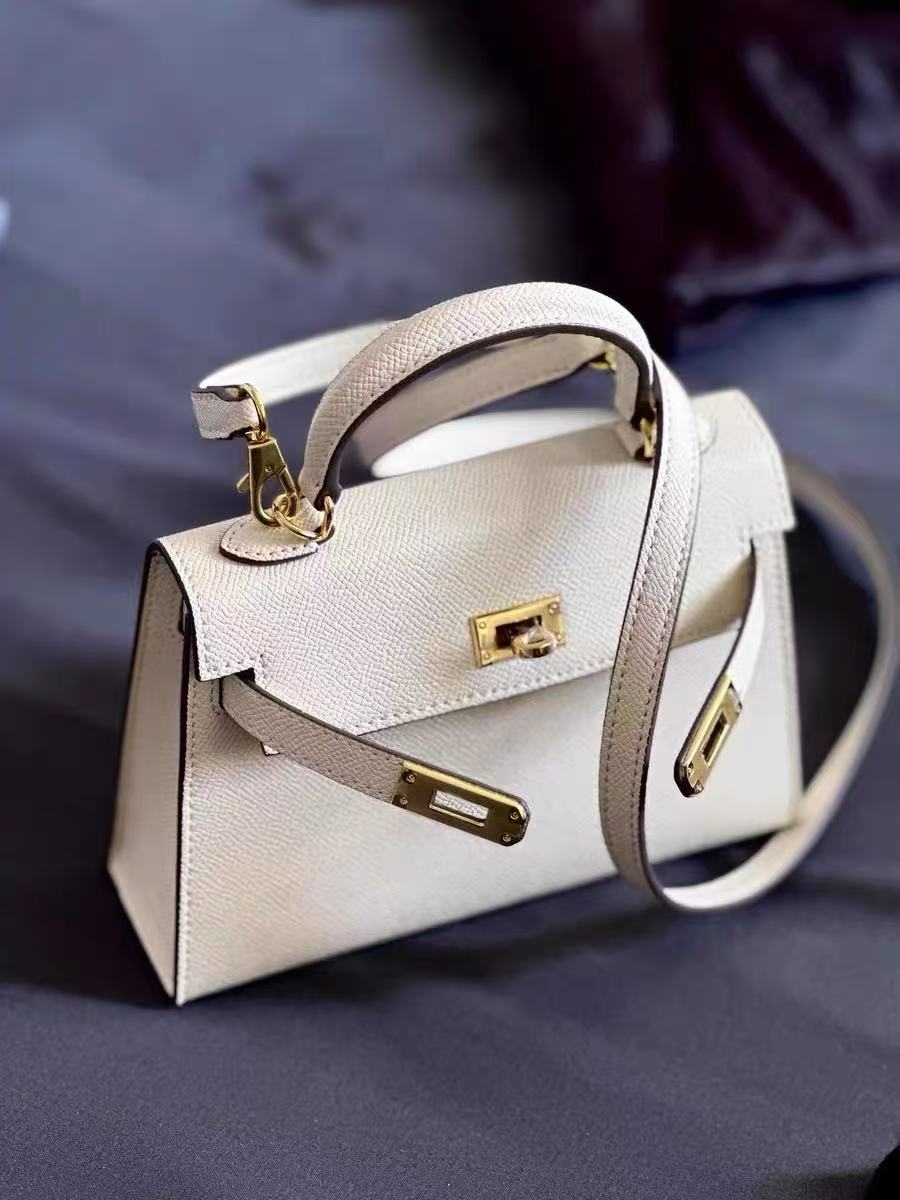 Sac à main en cuir Epsom pour femmes, quincaillerie dorée photo review