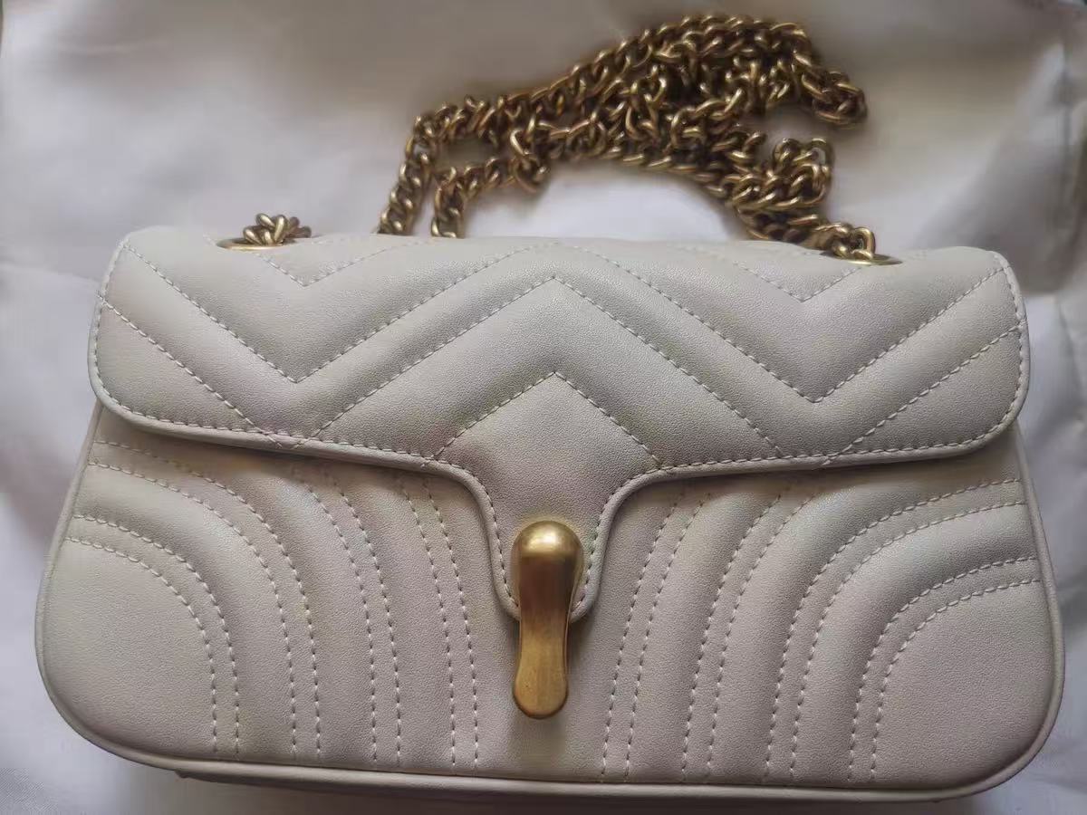 Women's Leather Quilted Chain Crossbody Bag photo review