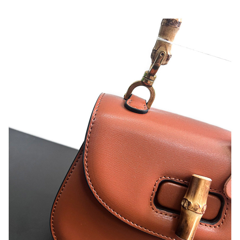 Women's Bamboo Handle Saddle Bag