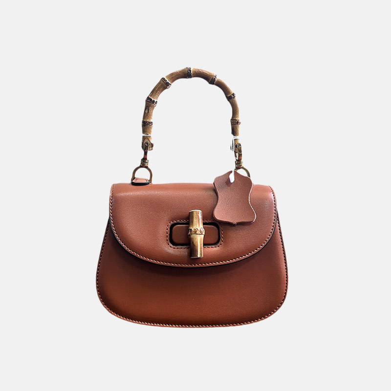 Women's Bamboo Handle Saddle Bag
