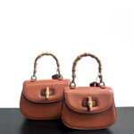 Women's Bamboo Handle Saddle Bag